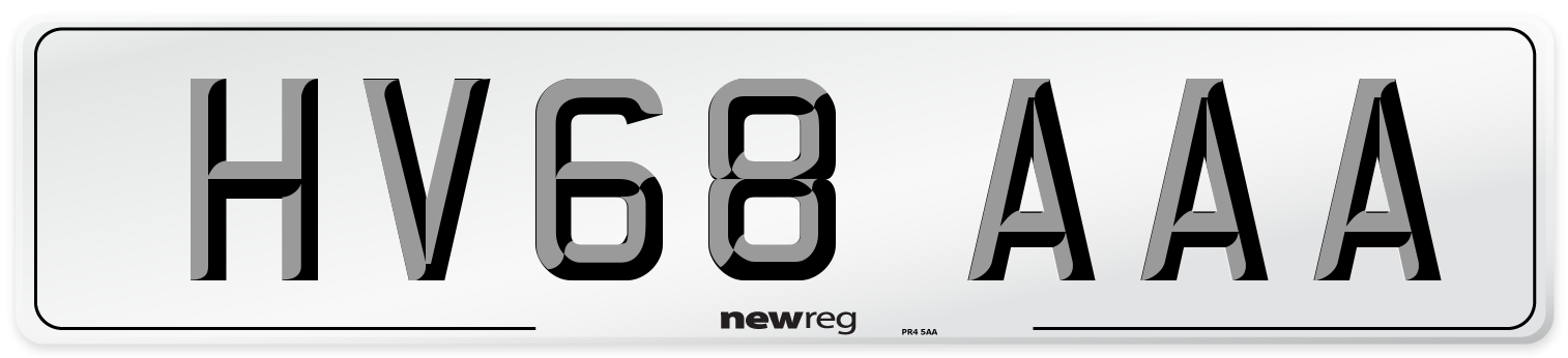 HV68 AAA Number Plate from New Reg